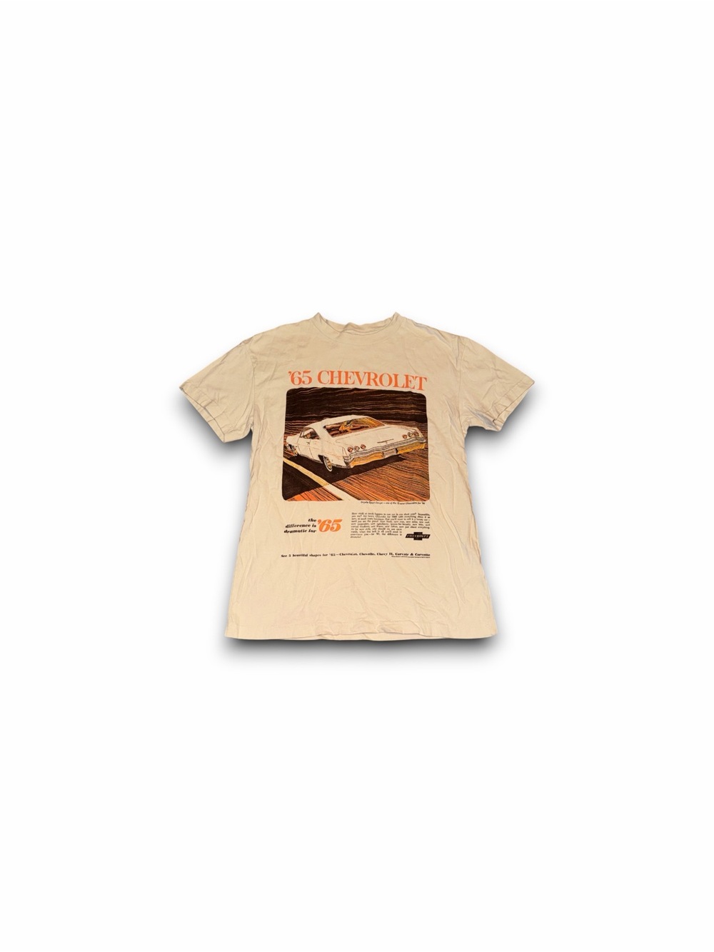 Abercrombie & Fitch T-Shirt Mens Size M Beige '65 Chevrolet Graphic Cotton Soft